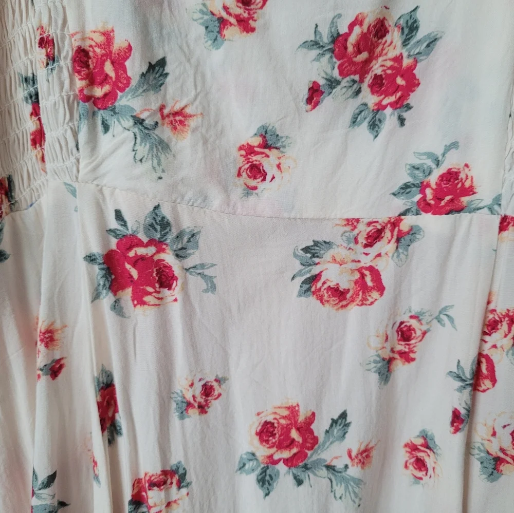 Forever 21 Rose Print Mini Dress, Size L - Picture 4 of 7